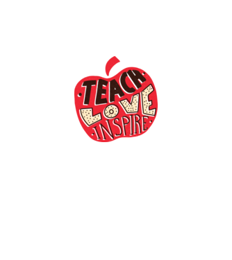 Teach Love Inspire pentru profesori model alb pe tricou