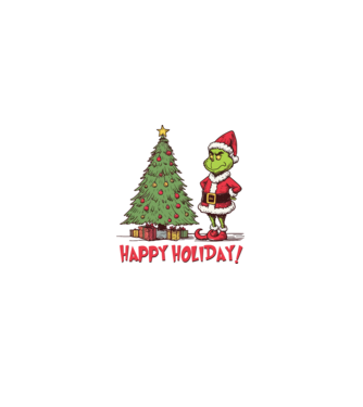Happy Holiday Grinch model kaki pe tricou