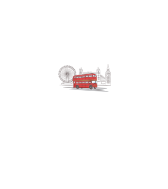 London Bus model alb pe tricou