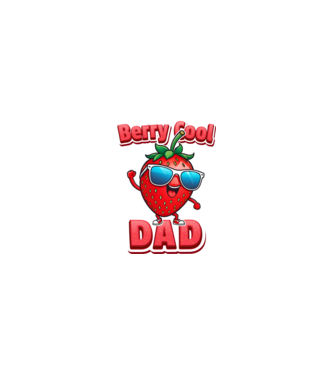 Berry Cool Dad Strawberry model negru pe tricou