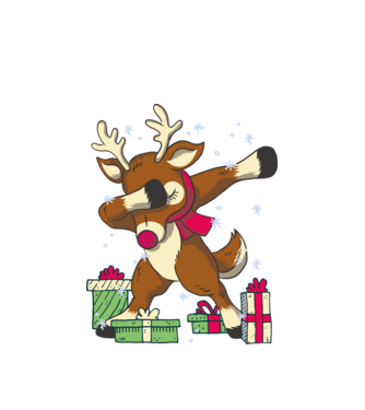 Rudolph DAB model alb pe tricou