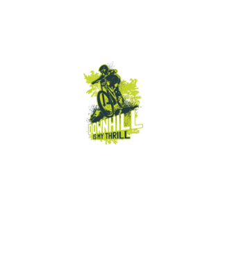 Downhill Is My Thrill tricou bicicletă model negru pe tricou