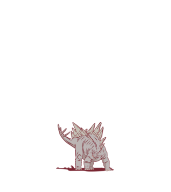 Stegosaurus dinozaur model alb pe tricou