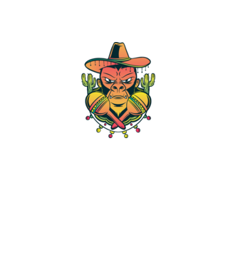 Gorila mexicană model nisipiu pe tricou