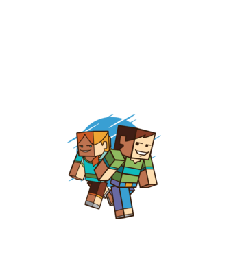 Caractere Minecraft model alb pe tricou