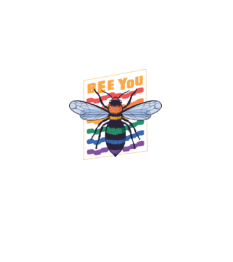 Bee You Pride model negru pe tricou
