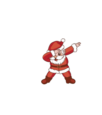 Santa Dab model alb pe tricou