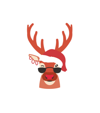 Cool Reindeer Rudolph model alb pe tricou