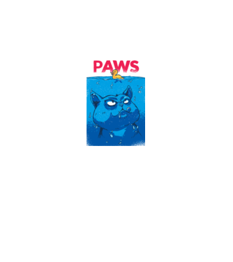 Paws Pisică la atac model negru pe tricou