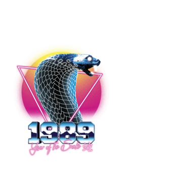 1989 Year of the Snake model negru pe tricou