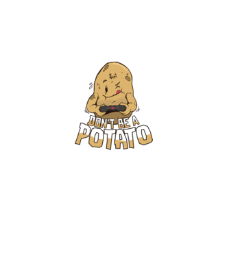 'Don''t be a Potato Gamer' model alb pe tricou