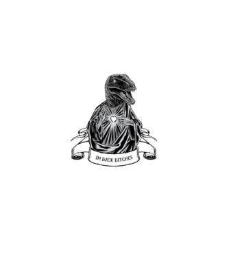 Iisus Raptor Dinozaur model albastru deschis pe tricou