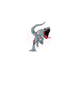 T-rex Zombie model alb pe tricou