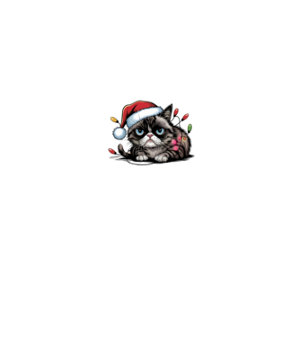 Christmas Spirit Grumpy Cat Negru model negru pe tricou