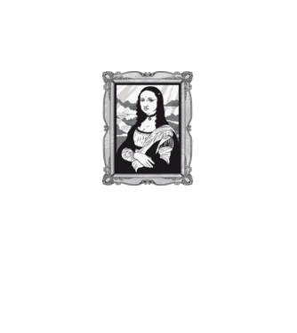 Mona Lisa gotică model negru pe tricou