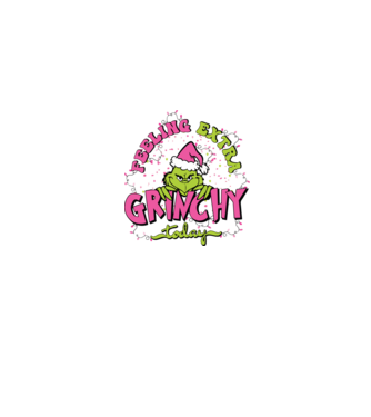 Feeling extra Grinchy today model albastru jeanși pe tricou