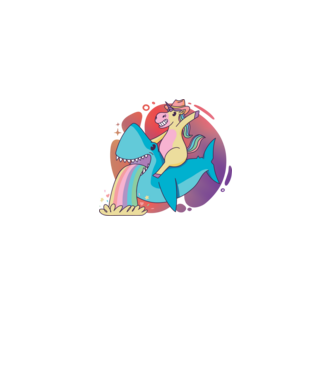 Unicorn pe rechin model  pe tricou
