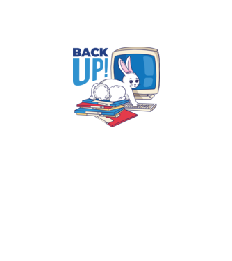 Back up bunny model alb pe tricou