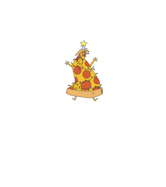 Pizza pom de Crăciun model albastru închis pe tricou
