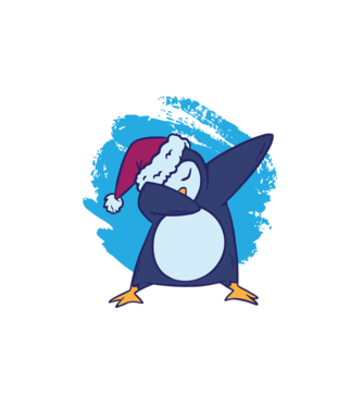 Pinguin DAB model alb pe tricou