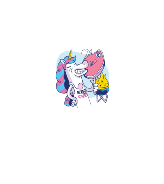Unicorn Steak BBQ model gri pe tricou