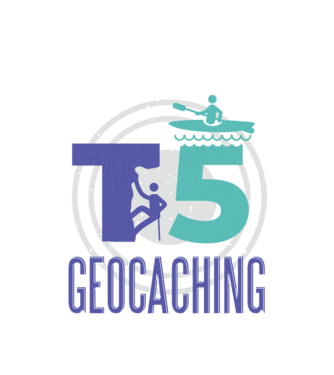 T5 Geocaching model alb pe tricou