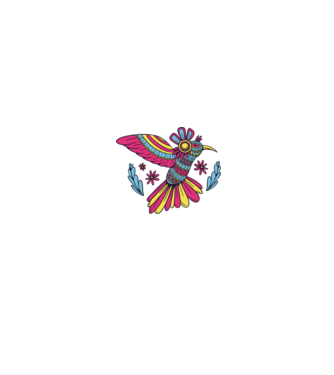 Mandala Colibri model negru pe tricou