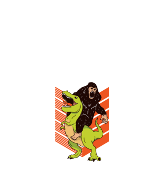 Dinozaur Yeti model alb pe tricou