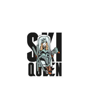 Ski Queen - Regină schioară model turcoaz pe tricou