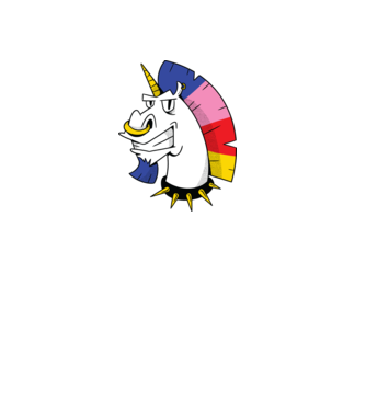 Punk unicorn model albastru deschis pe tricou