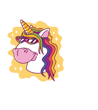 Cap de unicorn model albastru închis pe tricou