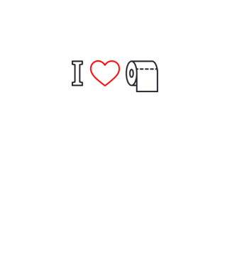 I love hârtie igienică model alb pe tricou