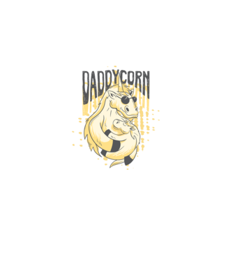 Daddycorn - Tată Unicorn model negru pe tricou