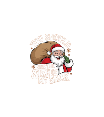 You Should See The Size Of My Sack Santa model negru pe tricou
