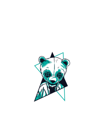 Panda Neon model alb pe tricou