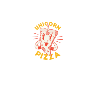 Unicorn Pizza model albastru închis pe tricou