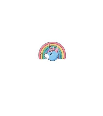 Pisică Unicorn model negru pe tricou