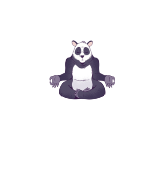 Panda Meditație model gri pe tricou