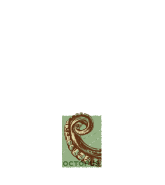 Caracatiță Octopus model alb pe tricou