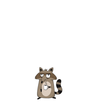 Raton cu cafea model negru pe tricou