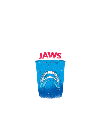 Jaws dinți tricou parodie model negru pe tricou