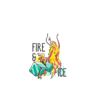 Fire and Ice model gri pe tricou