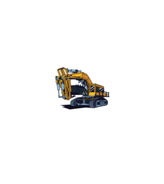 Excavator model alb/roșu pe tricou