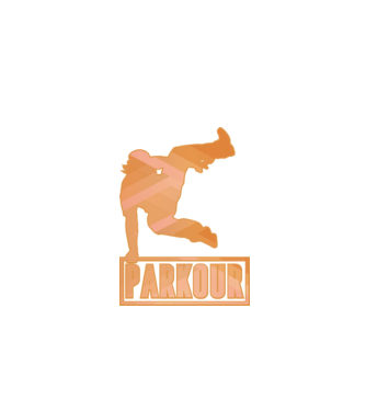 Tricou Parkour cu inscripție model alb pe tricou