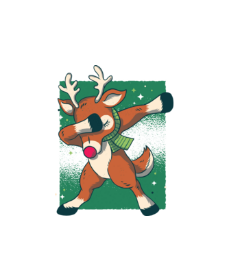 Rudolph DAB model alb pe tricou