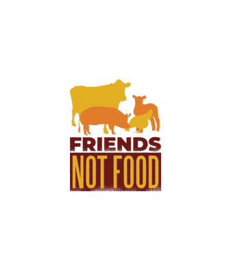 Friends not Food Vegán model gri pe tricou