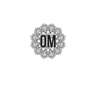 OM Mandala model alb pe tricou