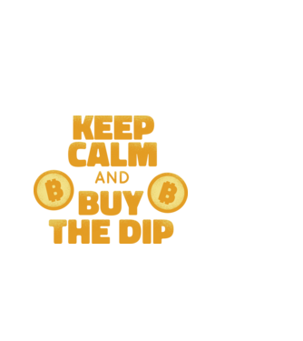 Keep calm and buy the dip Bitcoin model negru pe tricou