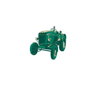 Tractor vechi model alb pe tricou