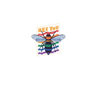Bee You Pride model negru pe tricou